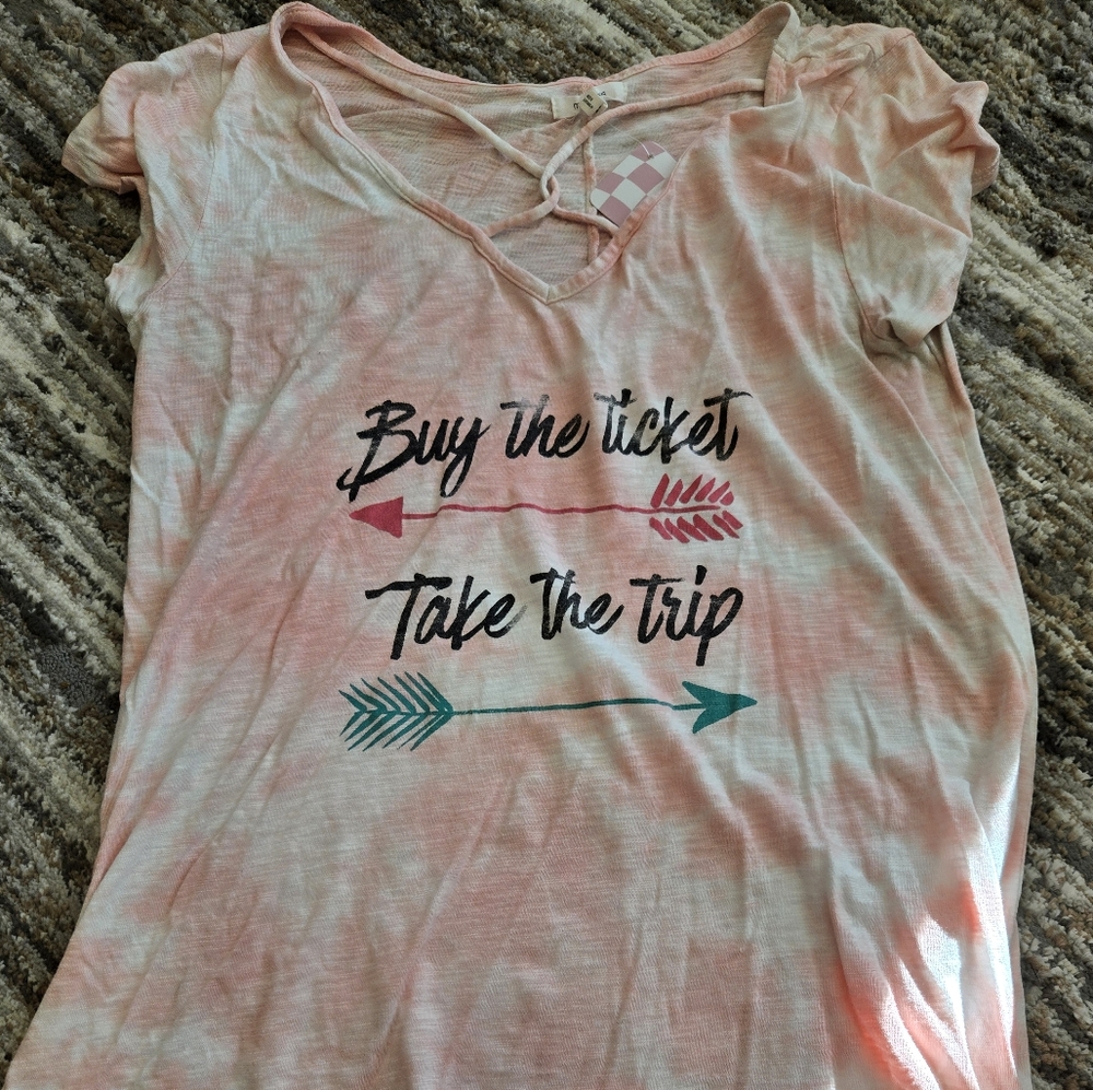 Maurices Pink and Black Graphic Tee Relaxed Fit
